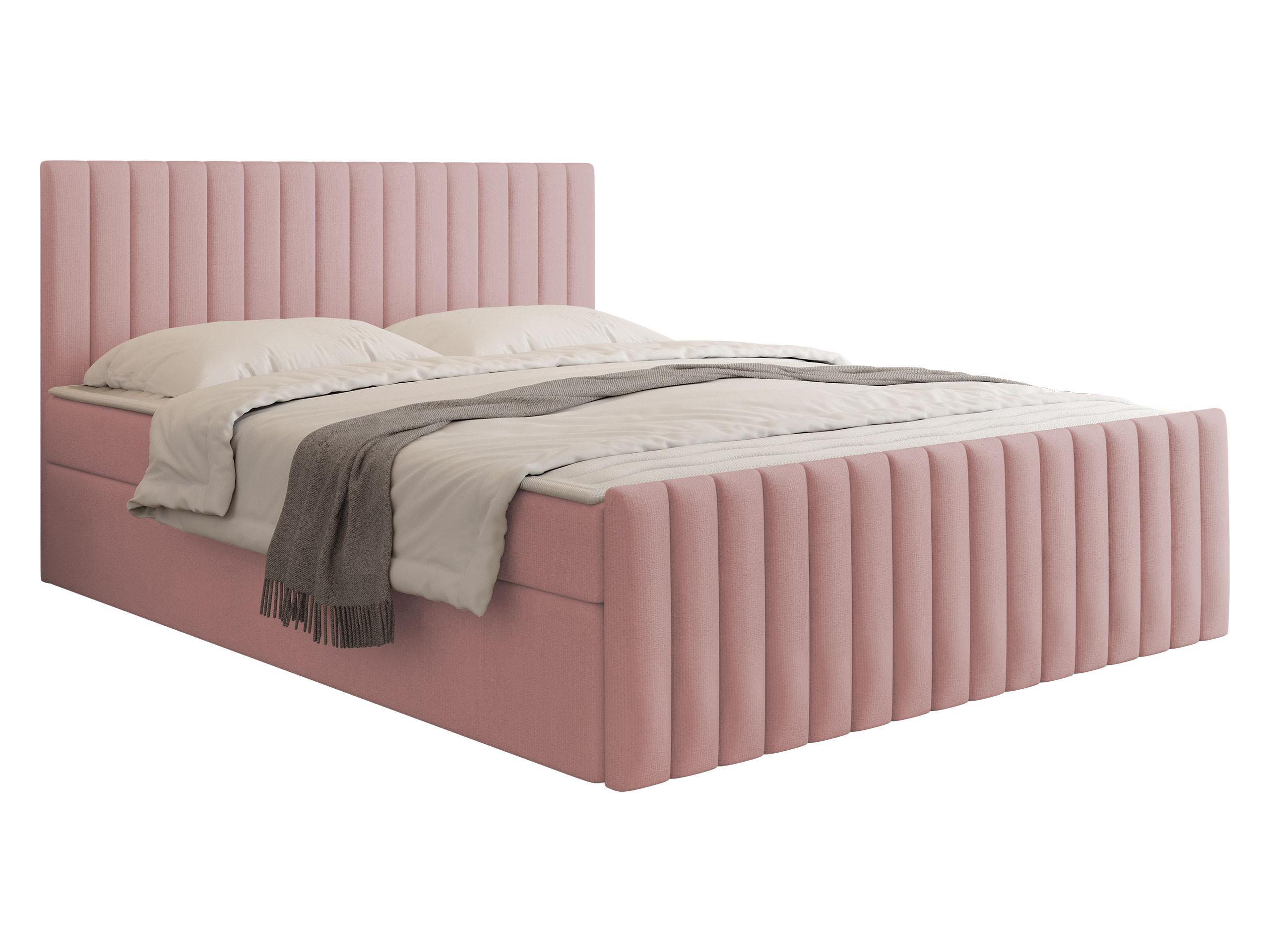 BOXBETT Tirulo Fix - H3 - Hellrosa/Schwarz, Holzwerkstoff/Kunststoff (180/200cm) - MIRJAN24