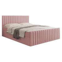 BOXBETT Tirulo Fix - H3 - Hellrosa/Schwarz, Holzwerkstoff/Kunststoff (160/200cm) - MIRJAN24