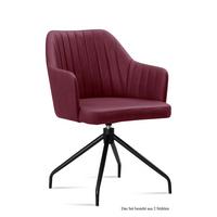 ARMLEHNSTUHL drehbar (2er-Set) Dorena 58x81x60 Schwarz/Marsala - Brombeere/Schwarz, Kunststoff (60/81/58cm) - 58aufmkessel