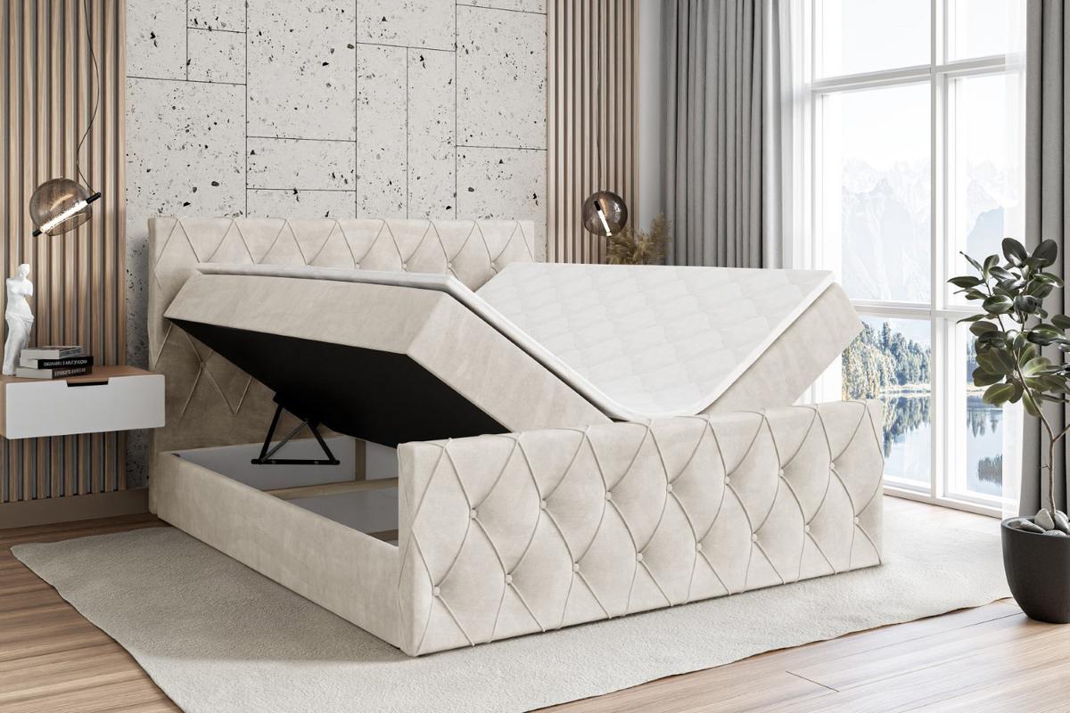 BOXBETT AMAY-Z - 140x200 cm - H3 - Ecru - Ecru, Holzwerkstoff (140/200cm) - ALTDECOR