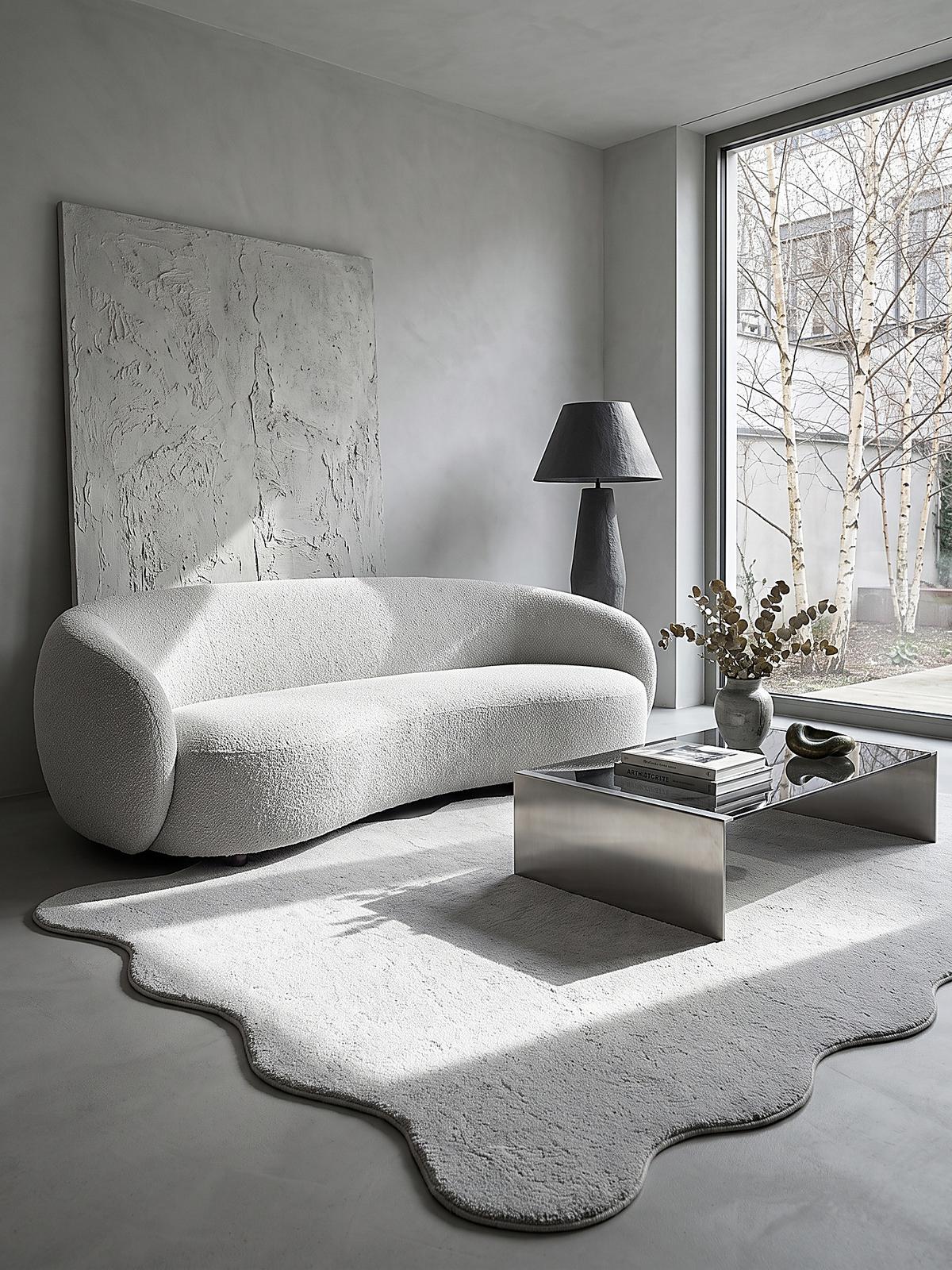 HOCHFLORTEPPICH Antirutsch Uni TIRSO Polyester Grau 140 x 200 cm - Grau, Textil (140/200cm) - KADIMA DESIGN
