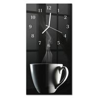WANDUHR aus Glas 30x60 cm - Tasse - Schwarz, Glas (30/60/0.4cm) - TULUP