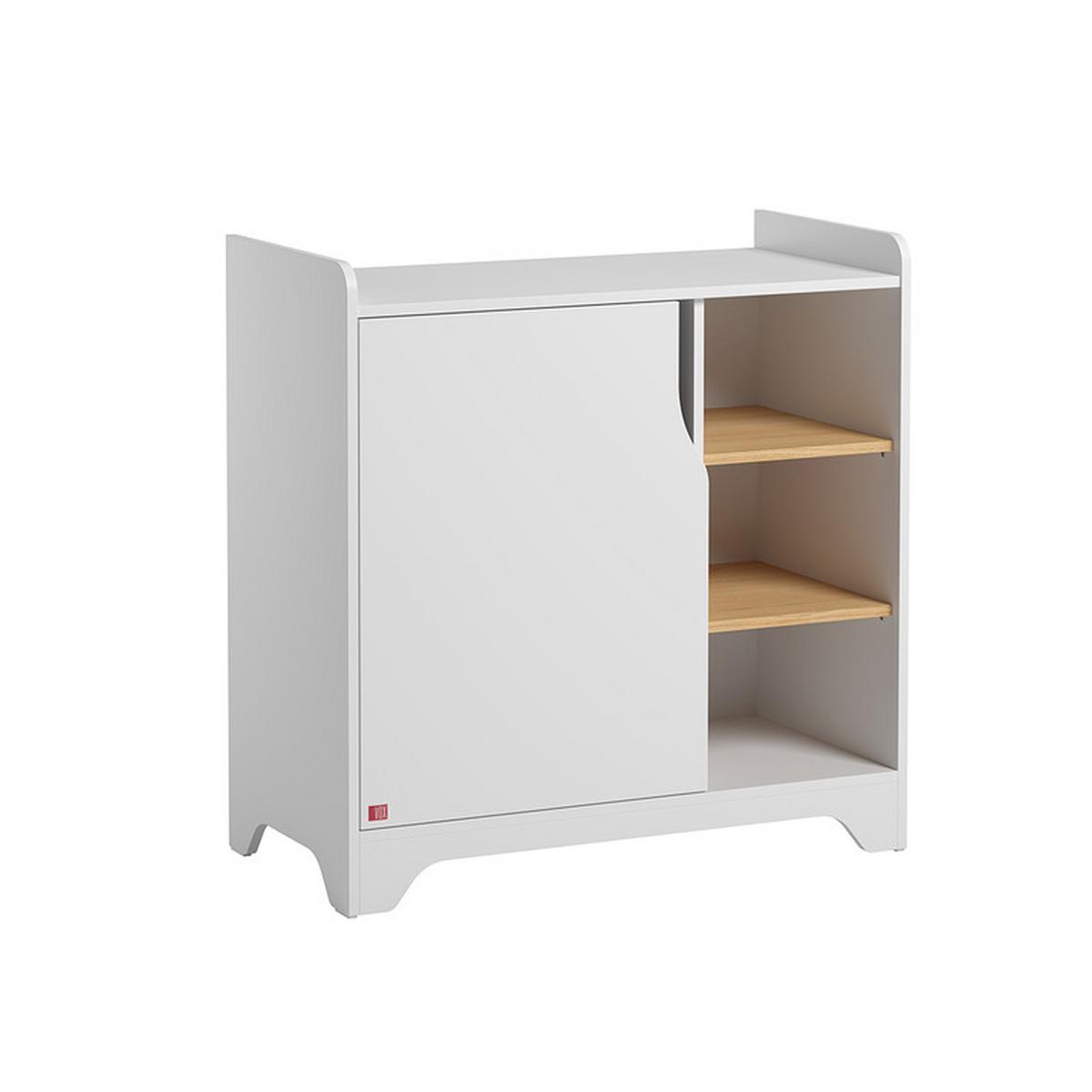 KINDERKOMMODE Weiß und Holz - Weiß, Holzwerkstoff (88.5/89.5/44cm) - Petits-meubles