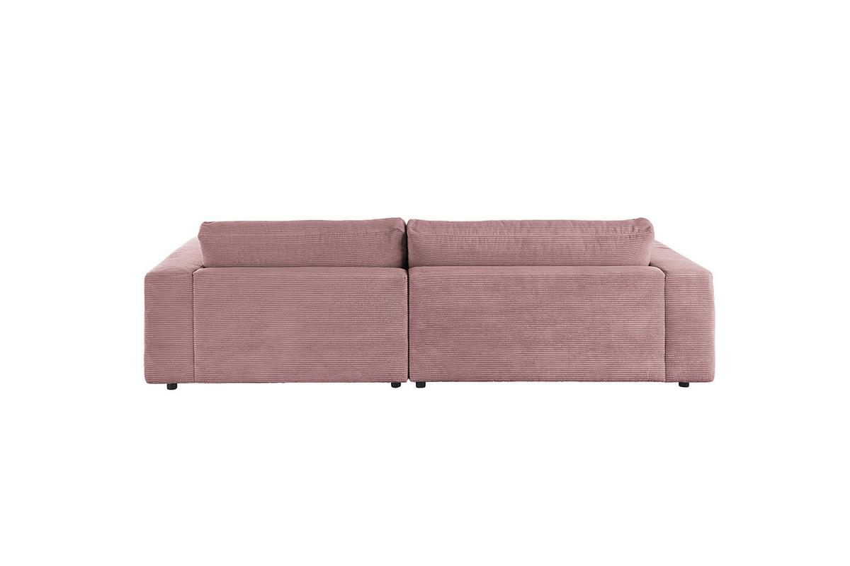 ECKSOFA MADELINE Pink Cord - Schwarz/Rosa, Kunststoff/Textil (270/190cm) - KAWOLA