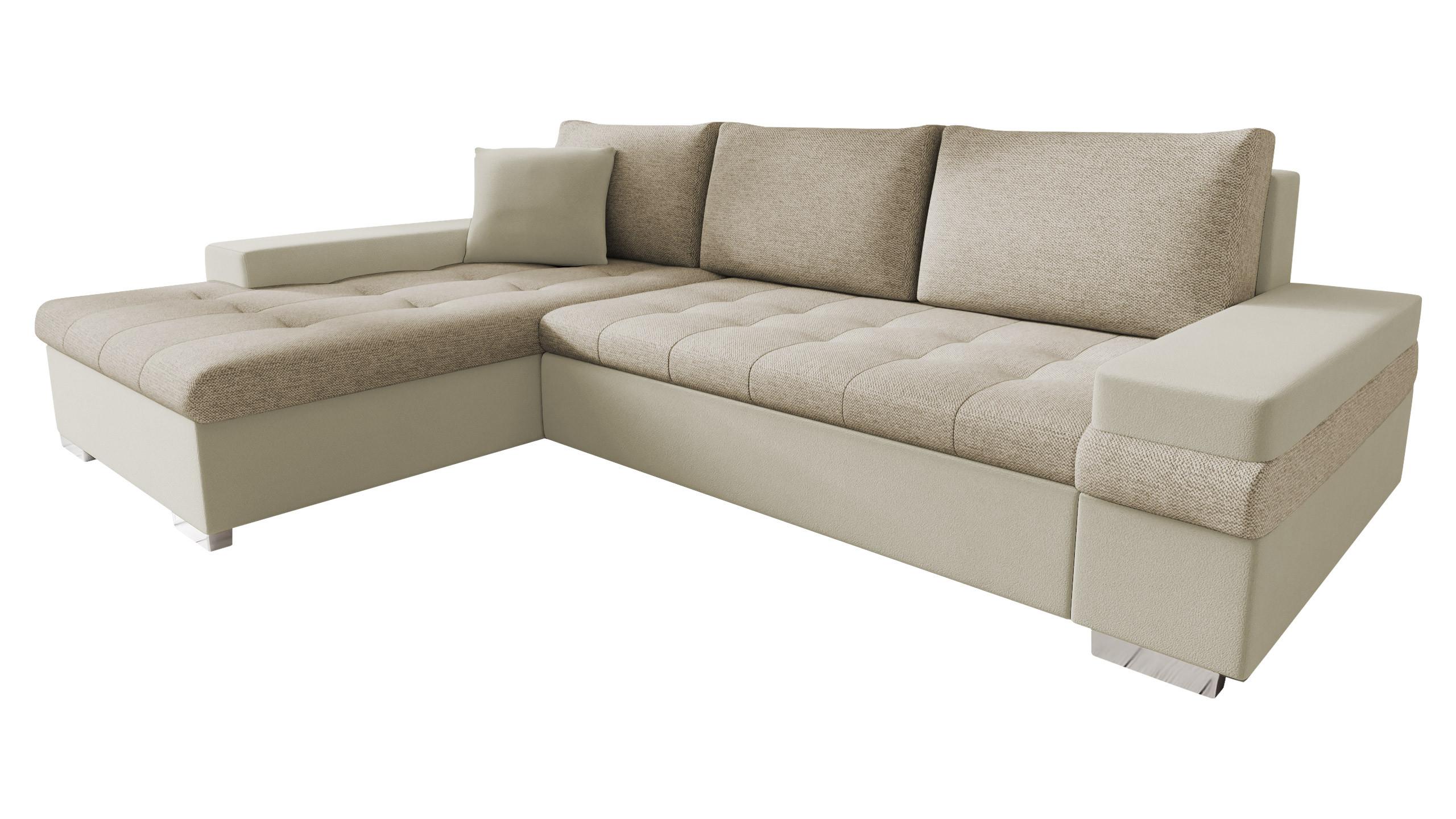 ECKSOFA Bangkok Mini - Silberfarben/Creme, Holz/Textil (274/182cm) - MIRJAN24