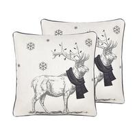 DEKOKISSEN 2er-Set Cremeweiß 45/45 cm Sven - Ecru, Textil (45/45cm) - Beliani