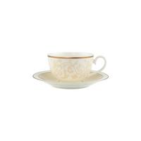 KAFFEE-/TEETASSE MIT UNTERTASSE Ivoire weiß-gold 120 ml - Goldfarben/Weiß, Keramik (16/8.2/16cm) - Villeroy & Boch