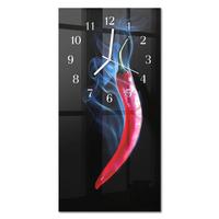 WANDUHR aus Glas 30x60 cm - Pfeffer - Multicolor, Glas (30/60/0.4cm) - TULUP