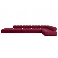 ECKSOFA modulares Sofa Favio-L3 - 475x190x70 cm Bordeauxrot Velours - Bordeaux, Holzwerkstoff/Textil (475/190cm) - ALTDECOR