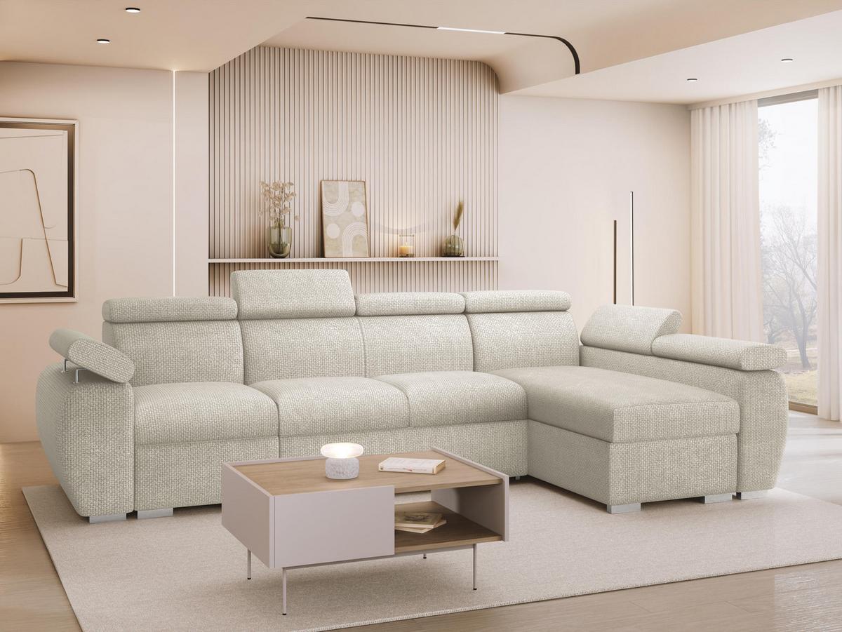 ECKSOFA Boston LCP, Seite: Rechts 1P(65)+2R+LCP - Silberfarben/Mokka, Holz/Textil (320/170cm) - MIRJAN24