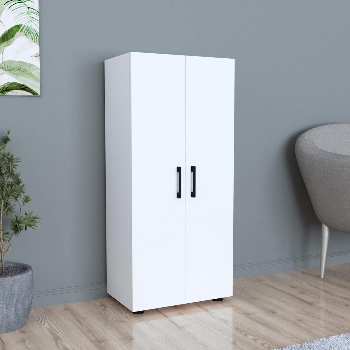 MEHRZWECKSCHRANK Åsnes - Weiß, Holzwerkstoff (49/108/32cm) - [en.casa]