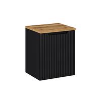 WASCHTISCHUNTERSCHRANK 50cm Riva Schwarz und Holz - Schwarz, Holzwerkstoff (50/57/40cm) - Petits-meubles