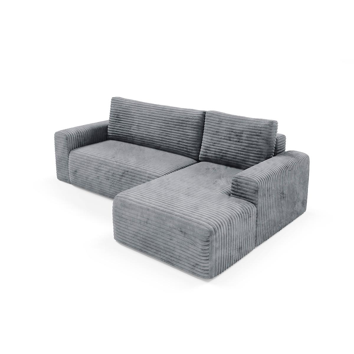 ECKSOFA Romeo 3 Sitzplätze Dunkelgrau - Grau, Holz (268/163cm) - Petits-meubles
