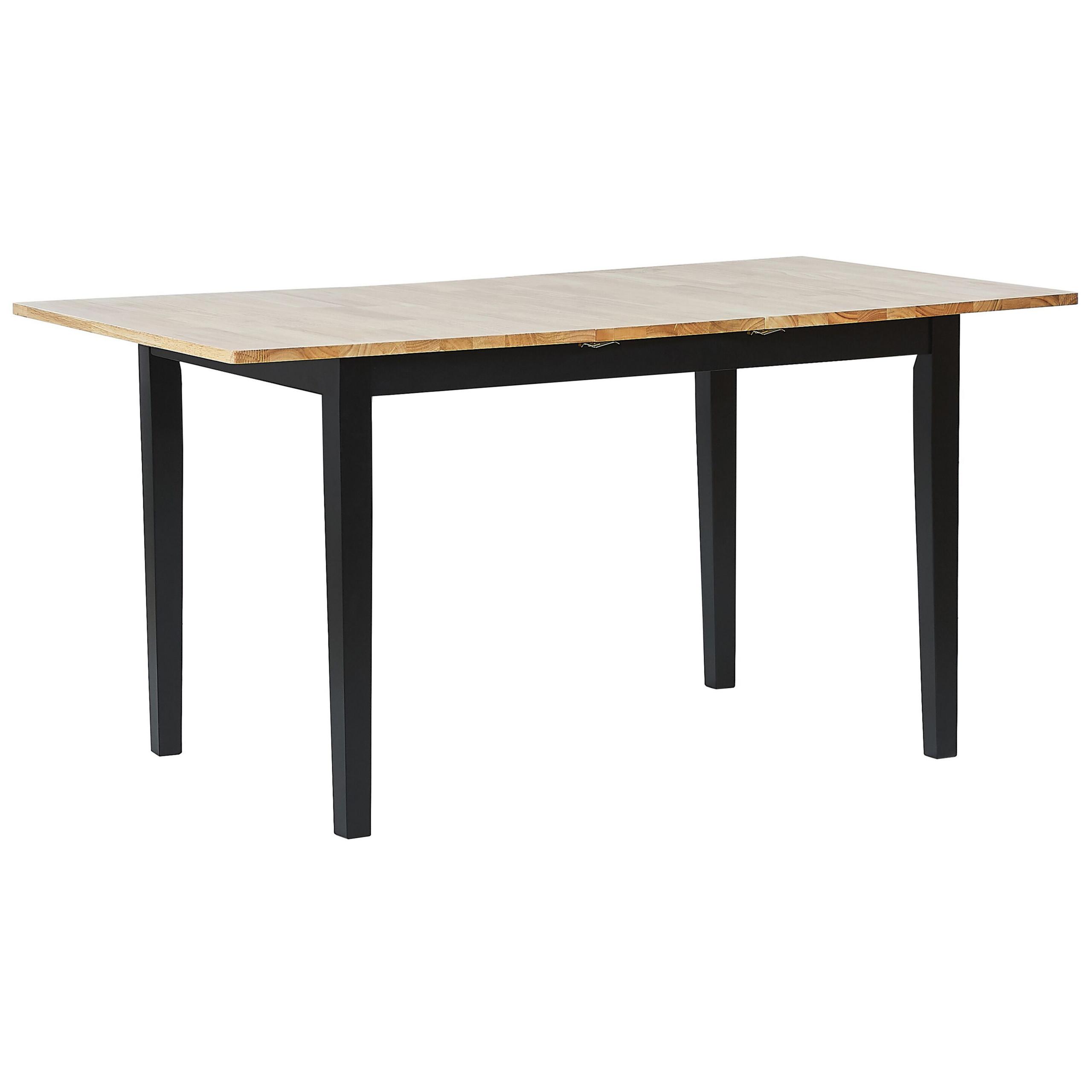 ESSTISCH 120-150/80/74 cm Hellbraun, Schwarz Rechteckig Houston - Hellbraun, Holz (150/80/74cm) - Beliani