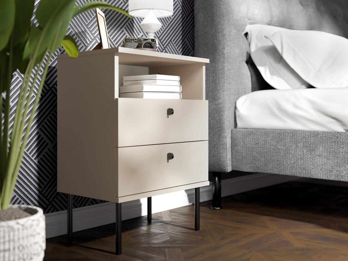 NACHTTISCH Dunkelbeige 50/69,5/34 - Beige, Holzwerkstoff (50/70/34cm) - RAUMHIRSCH FURNITURE