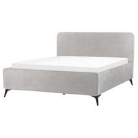 POLSTERBETT mit Lattenrost 160x200 cm Grau Valognes - Hellgrau, Textil (160/200cm) - Beliani