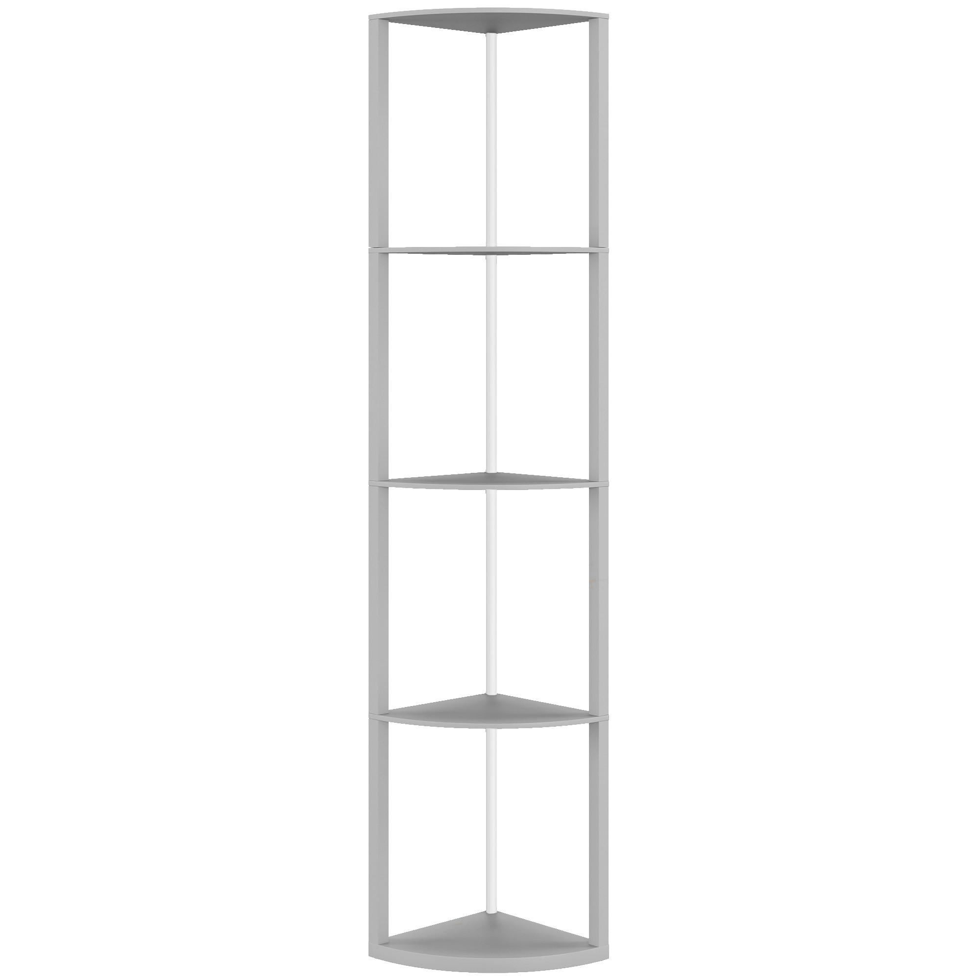 STEHLAMPE MDF Grau - Grau, Holzwerkstoff (42/29.5/163cm) - HOMCOM