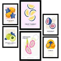 POSTER Set Mit 6 Lebensmittel Und Ernährungs Seltene Früchte A3 & A4 Rahmenlos - Klar, Papier (29/3cm) - Nacnic