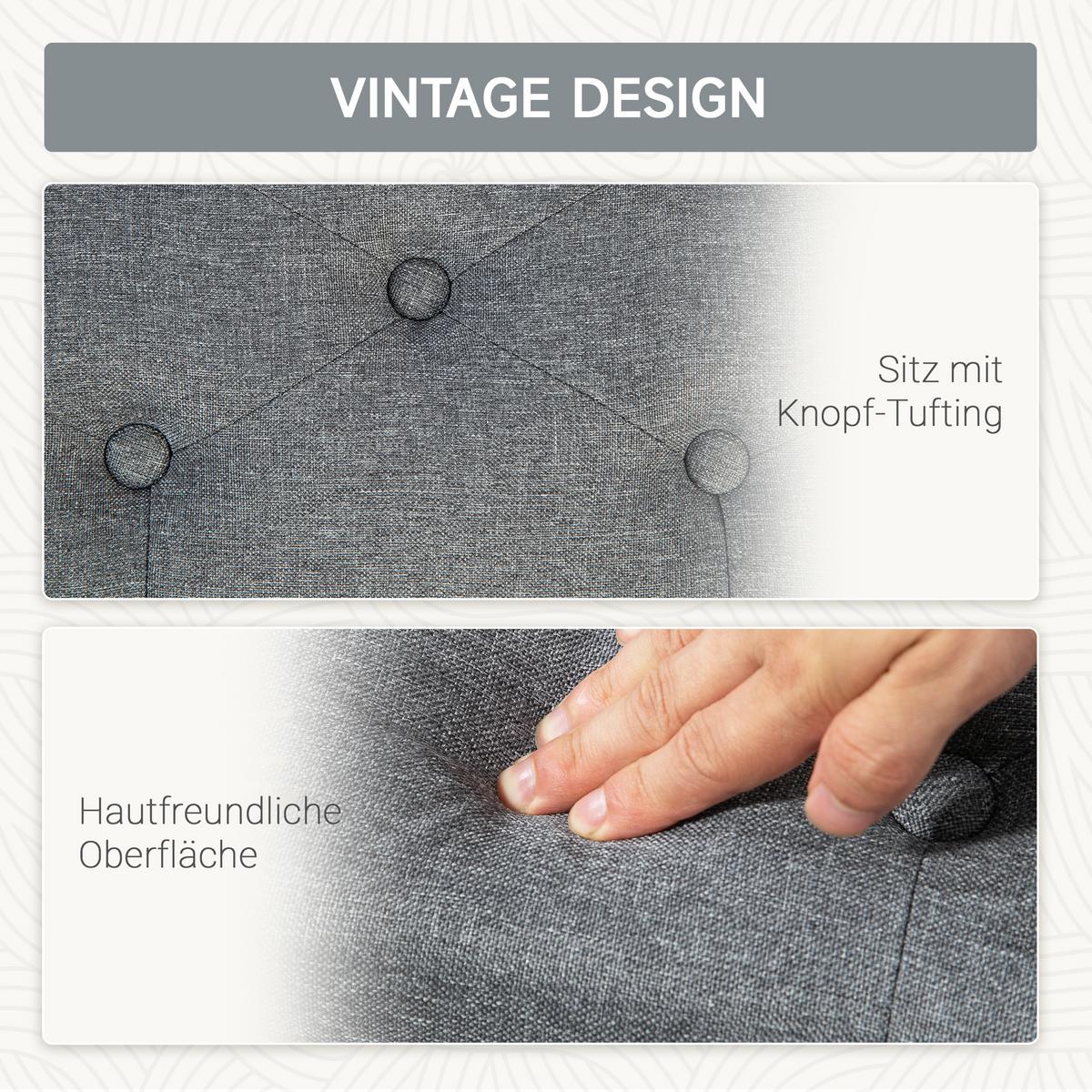 TRUHENBANK Polyester Holz Hellgrau - Hellgrau, Kunststoff (40/44/100cm) - HOMCOM