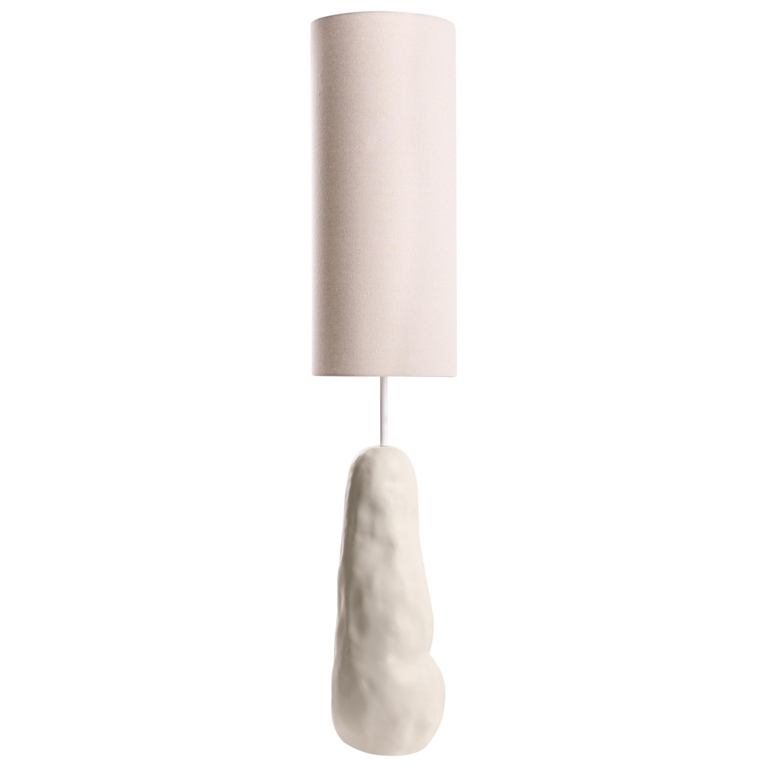 STEHLAMPE Beige Selb - Beige, Keramik (28/28/136cm) - Beliani