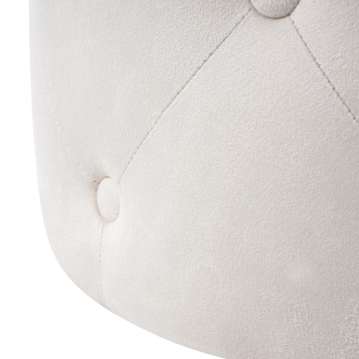 POUF Samtstoff Cremeweiß Corolla - Weiß, Textil (40/40/40cm) - Beliani