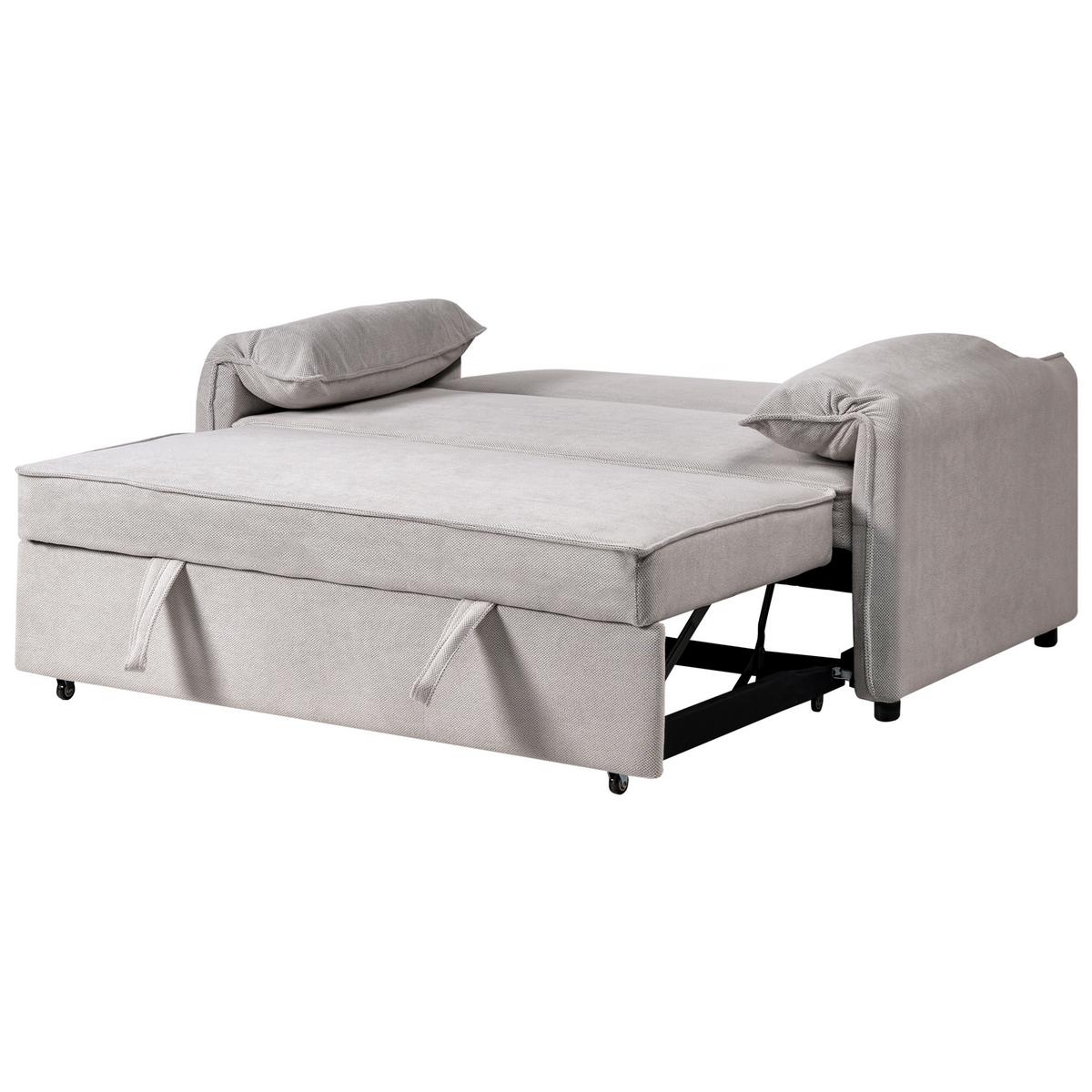 SCHLAFSOFA Stoff Grau Horma - Grau, Textil (160/92/84cm) - Beliani