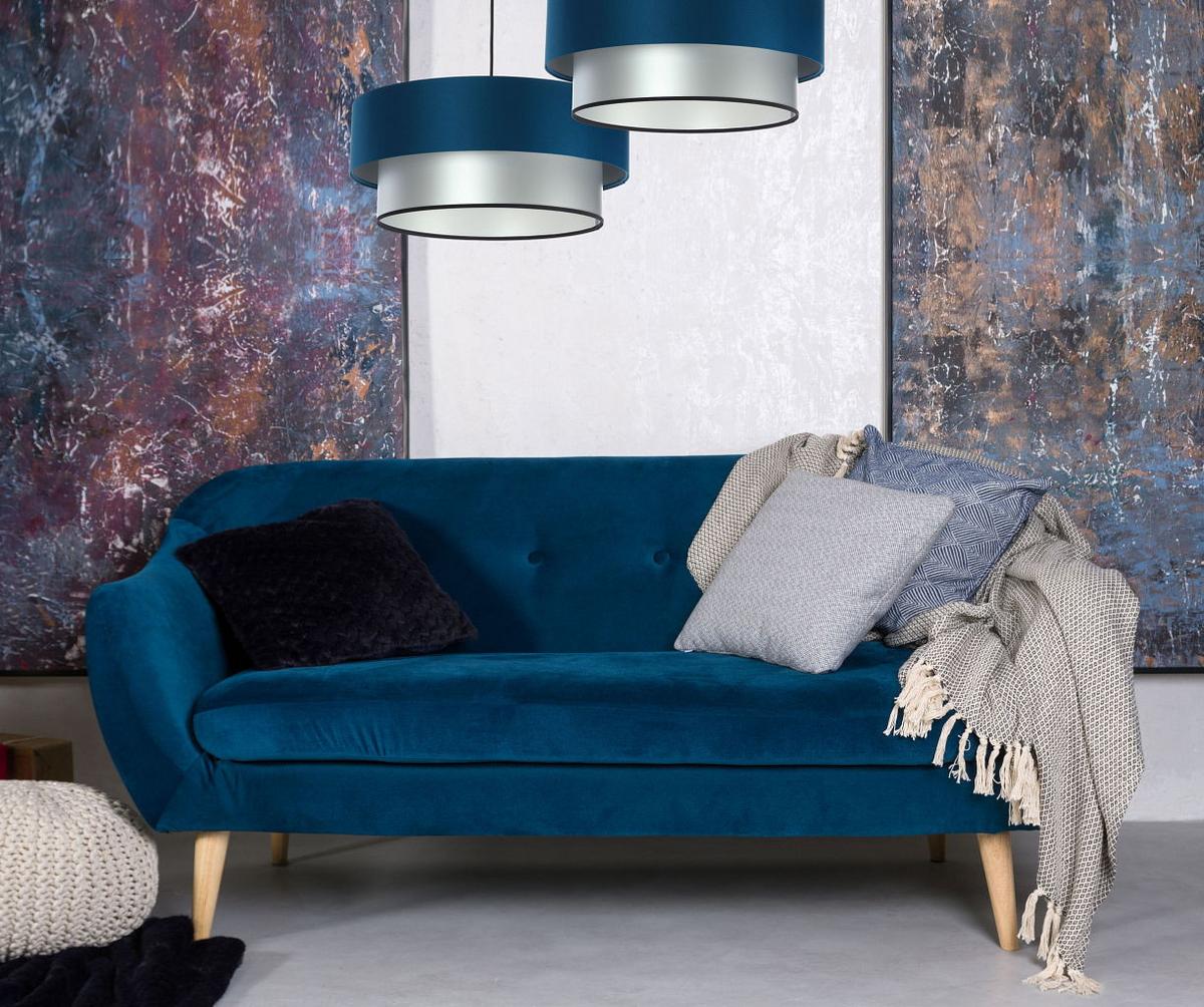 HÄNGELEUCHTE Blau 50/20 cm - Blau/Silberfarben, Kunststoff (50/1/20cm) - ONZENO