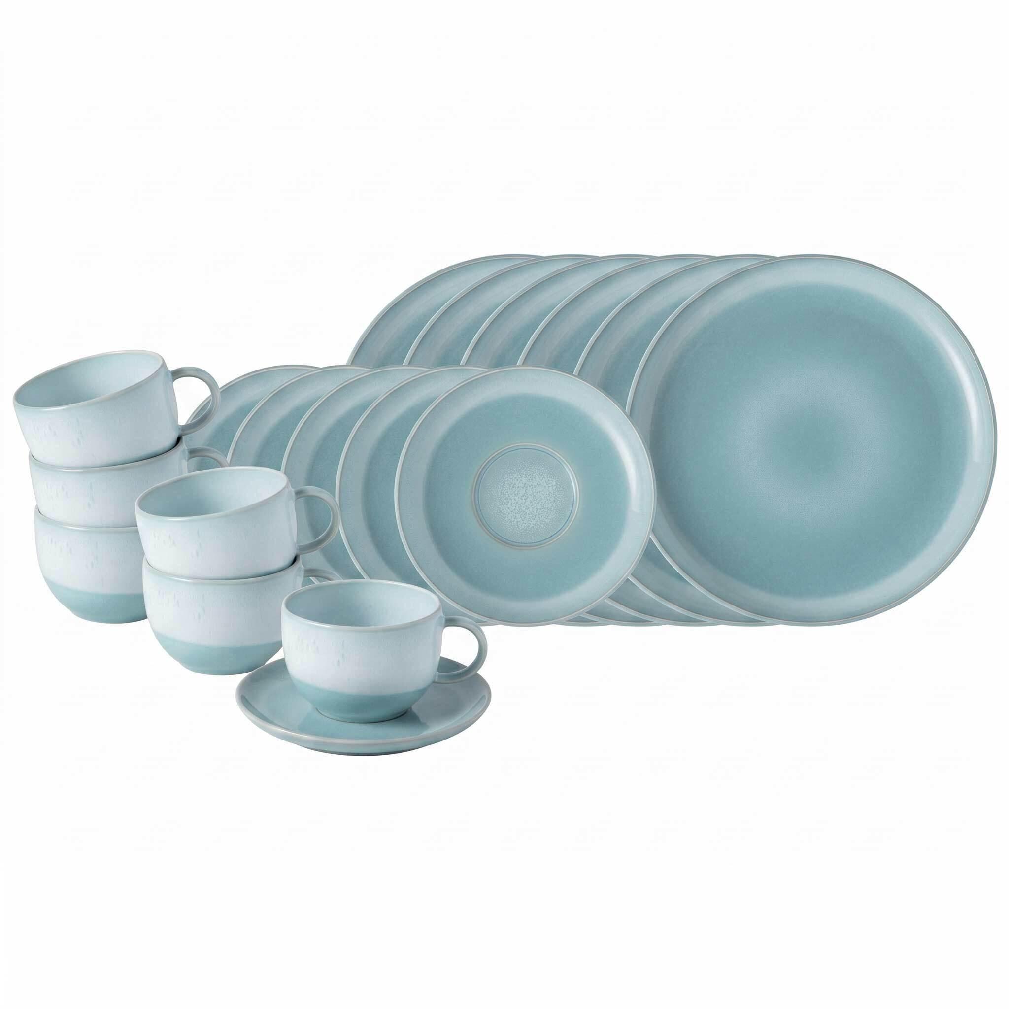 KAFFEESERVICE Perlemor Aqua blau 18-tlg. - Blau, Keramik (2/2/2cm) - like.Villeroy & Boch