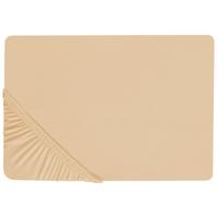 SPANNBETTLAKEN 200/200 cm Baumwolle Beige Janbu - Beige, Textil (200/200cm) - Beliani