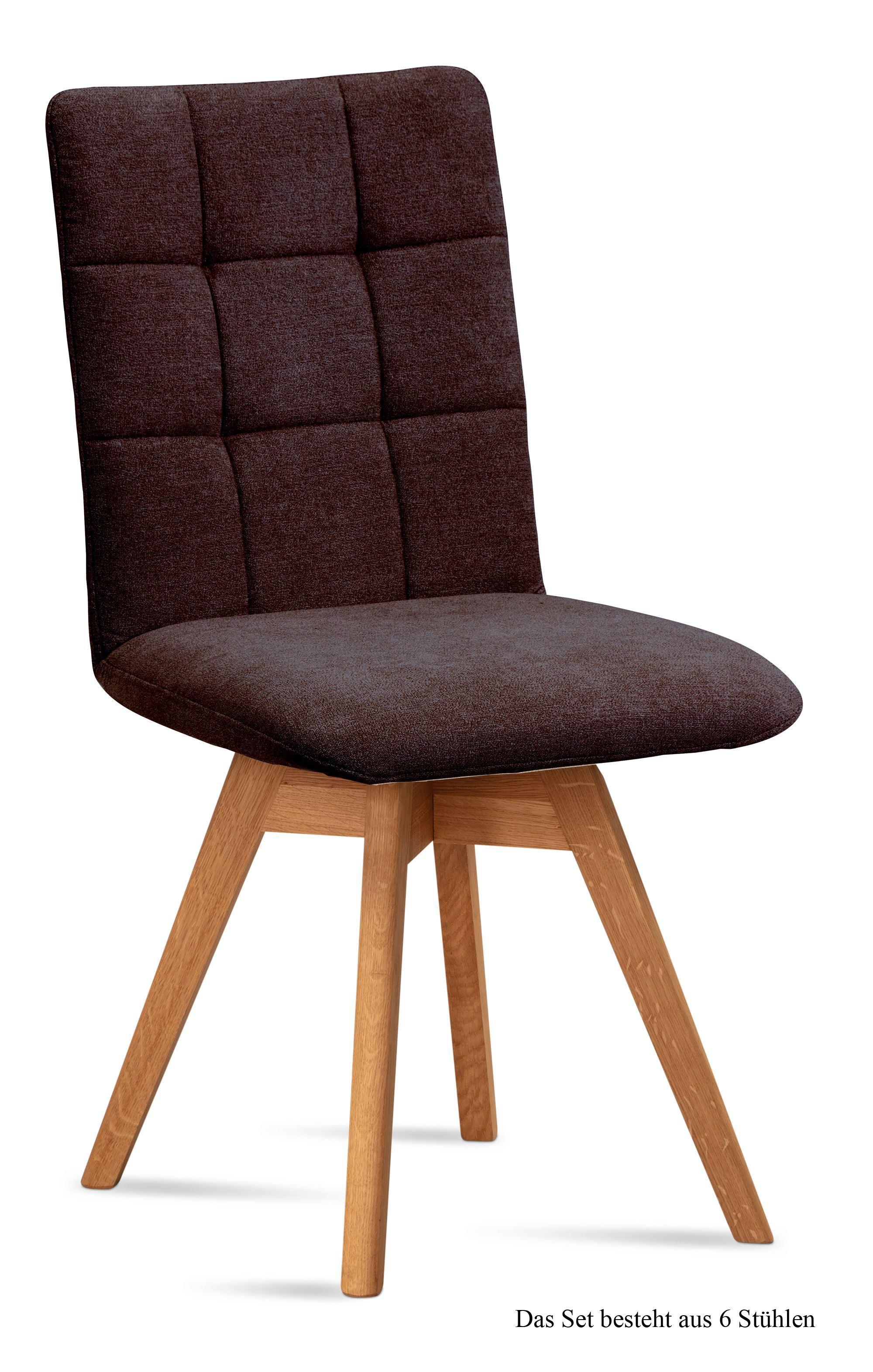 ESSZIMMERSTUHL drehbar (6er-Set) Doria 47x91x60 Eiche geölt/Espresso - Eichefarben/Dunkelbraun, Kunststoff (60/91/47cm) - 58aufmkessel