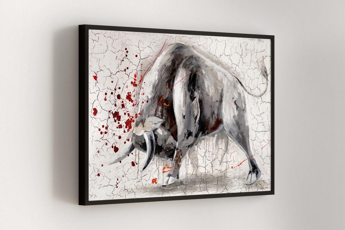ÖLGEMÄLDE 120/80 cm - Grau, Holz/Textil (120/80cm) - KUNSTLOFT