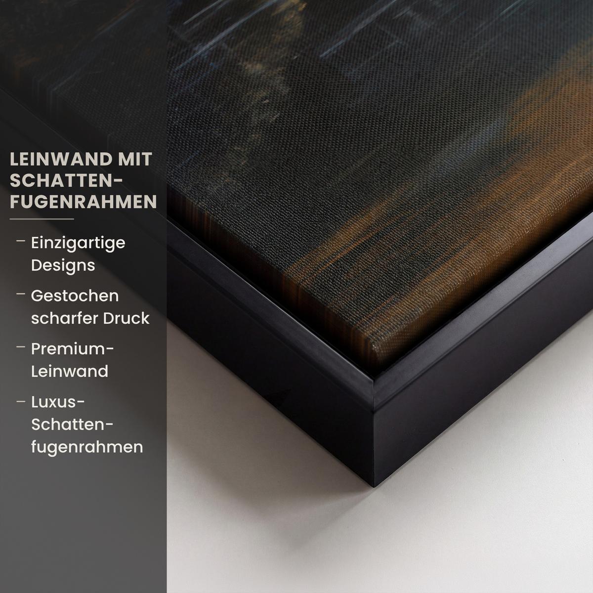 LEINWAND Bilder mit Rahmen - Bergkulisse mit goldenem Sonnenuntergang - 60x40 - Goldfarben, Textil (60/40cm) - MuchoWow