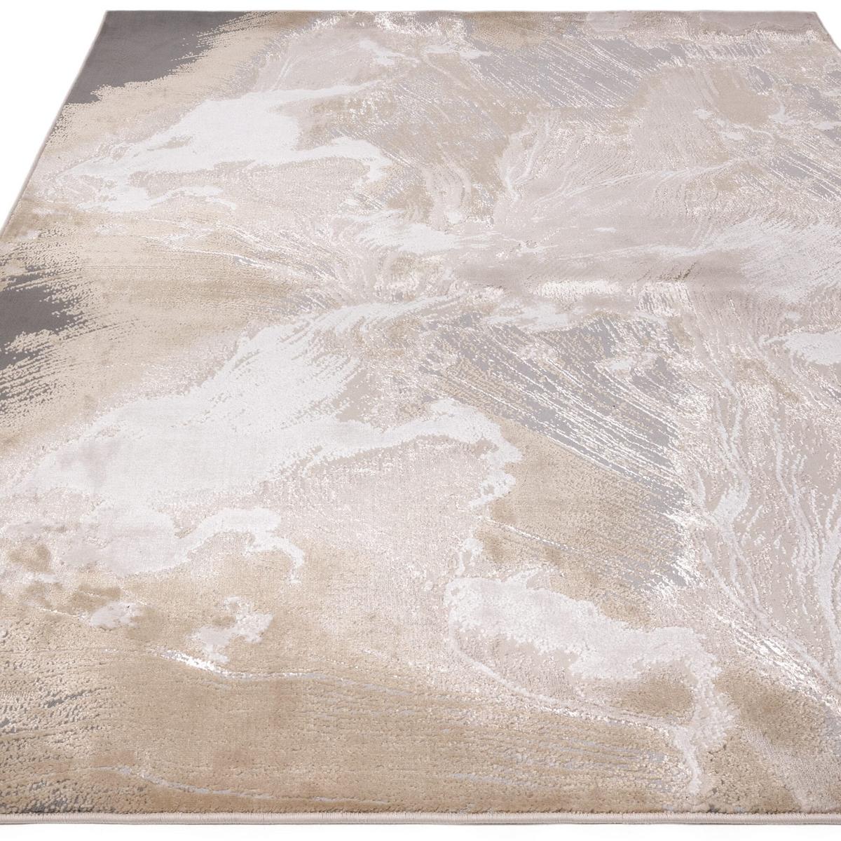 TEPPICH SARNTAL, abstrakt, aus Polyester, Florhöhe 8 mm, Gold, 160 x 230 cm - Beige, Textil (230/160cm) - KADIMA DESIGN