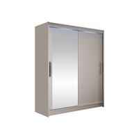 SCHWEBETÜRENSCHRANK Westa VI, mit RGB LED Beleuchtung - Kaschmir/Silberfarben, Holzwerkstoff/Metall (150/200/58cm) - MIRJAN24