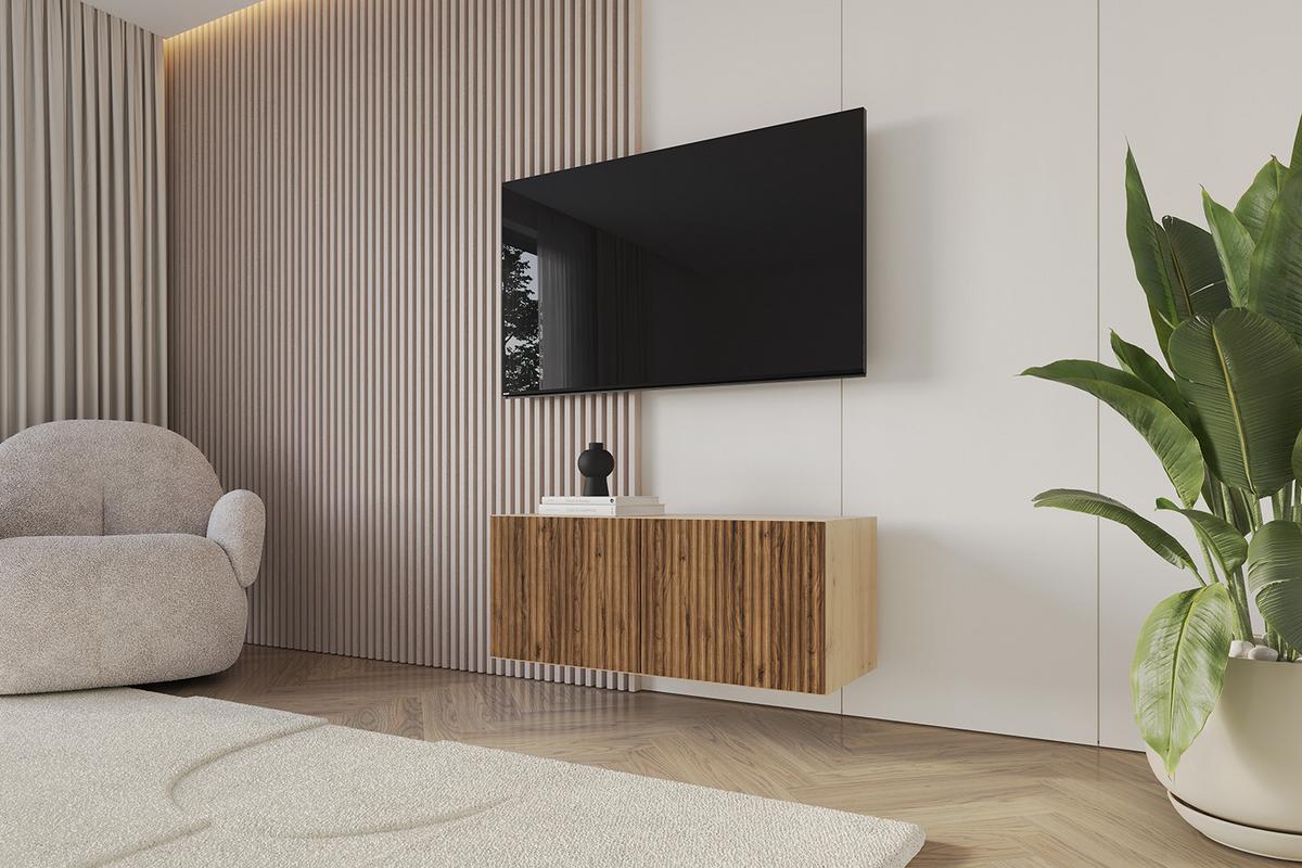 LOWBOARD NOA-2-W 100x40x40 cm - Artisan / Katania - Eiche Wotan, Holzwerkstoff (100/40/40cm) - ALTDECOR