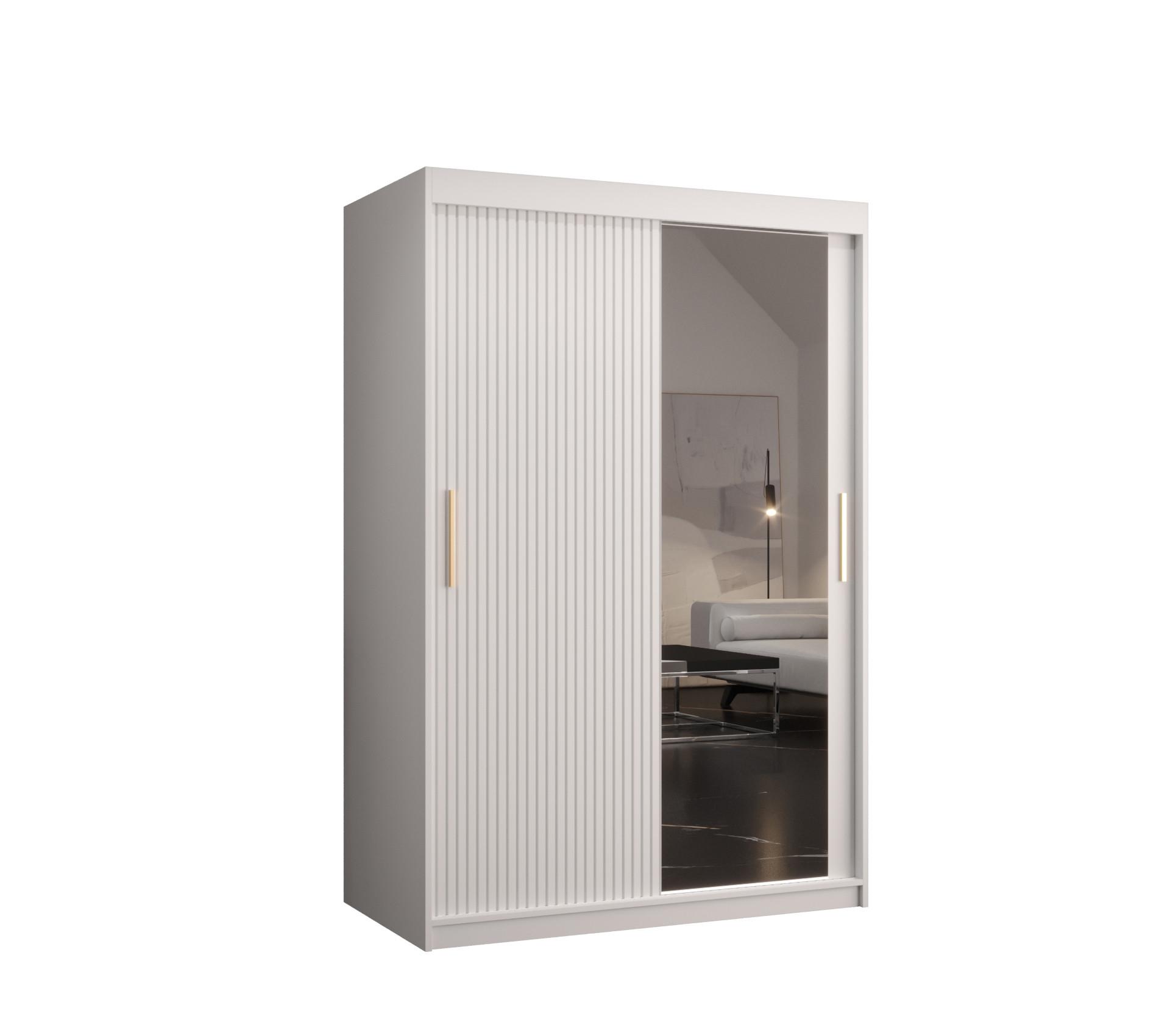 SCHWEBETÜRENSCHRANK 200/120/62 2-türig - Goldfarben/Weiß, Holz/Kunststoff (120/200/62cm) - MÖBEL KRYSPOL