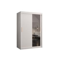 SCHWEBETÜRENSCHRANK 200/120/62 2-türig - Goldfarben/Weiß, Holz/Kunststoff (120/200/62cm) - MÖBEL KRYSPOL