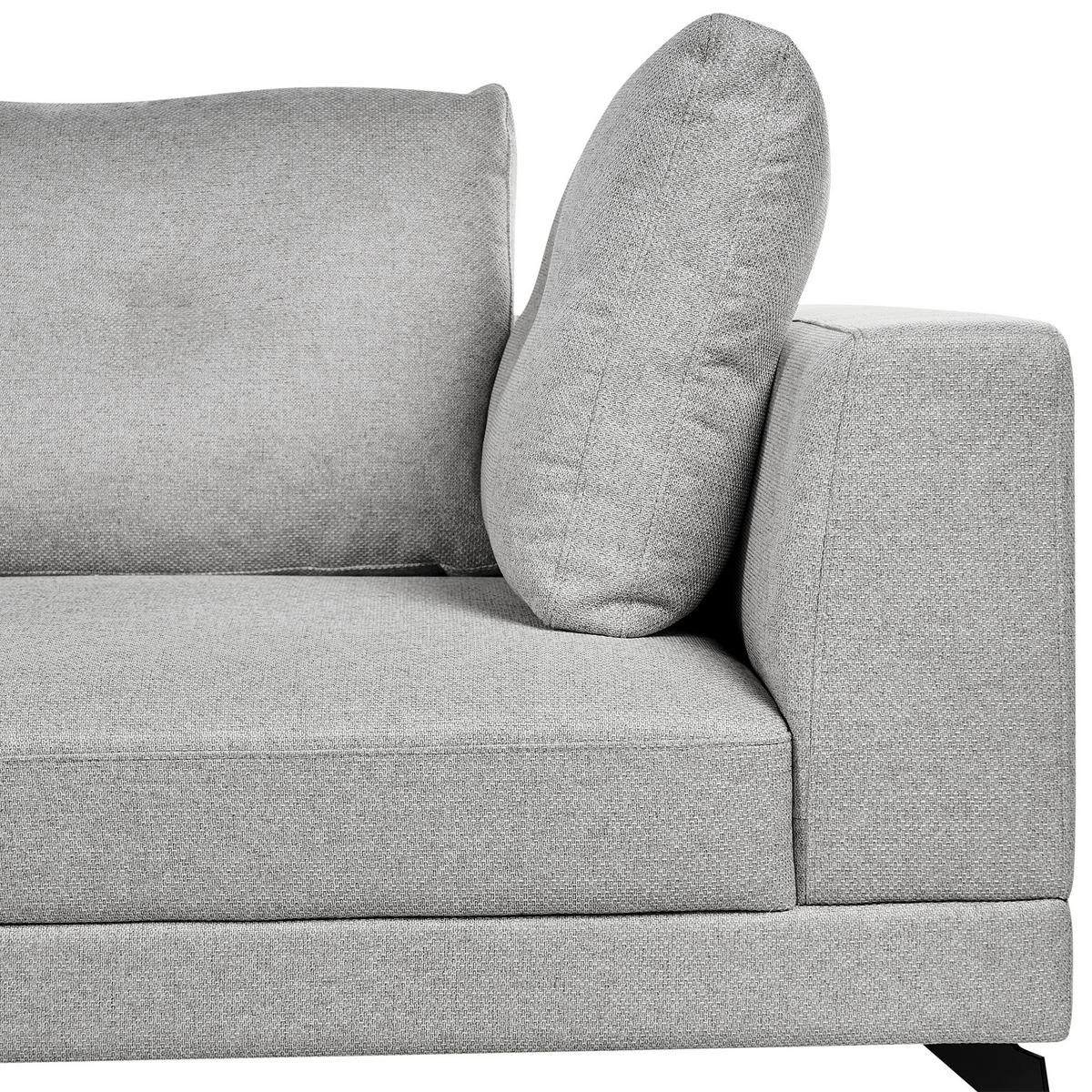 ECKSOFA 3-Sitzer Kunstleinen Grau rechtsseitig Yuri - Grau, Textil (262/151cm) - Beliani