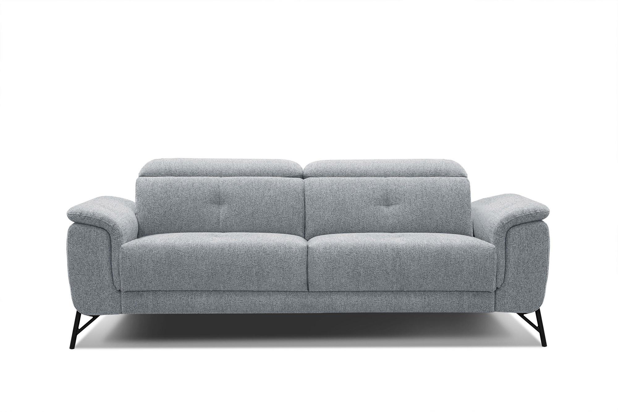 SOFA AVENA 3-Sitzer, silberfarben - Silberfarben, Holzwerkstoff/Textil (204/80/108cm) - Wozimo