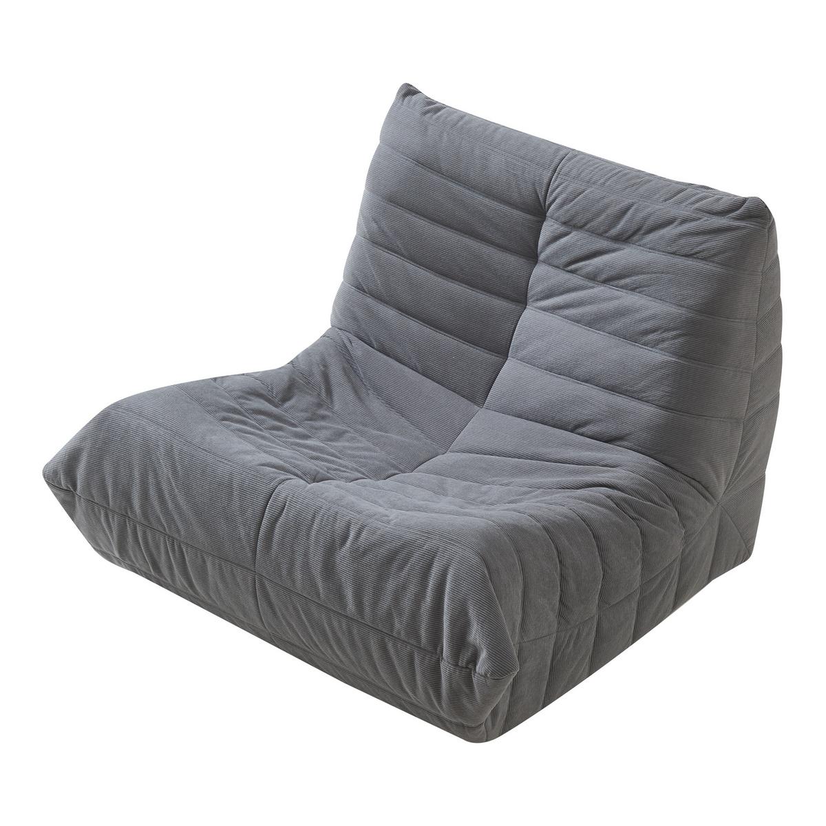 BODENSESSEL Kodsø - Grau, Textil (90/75/100cm) - [en.casa]