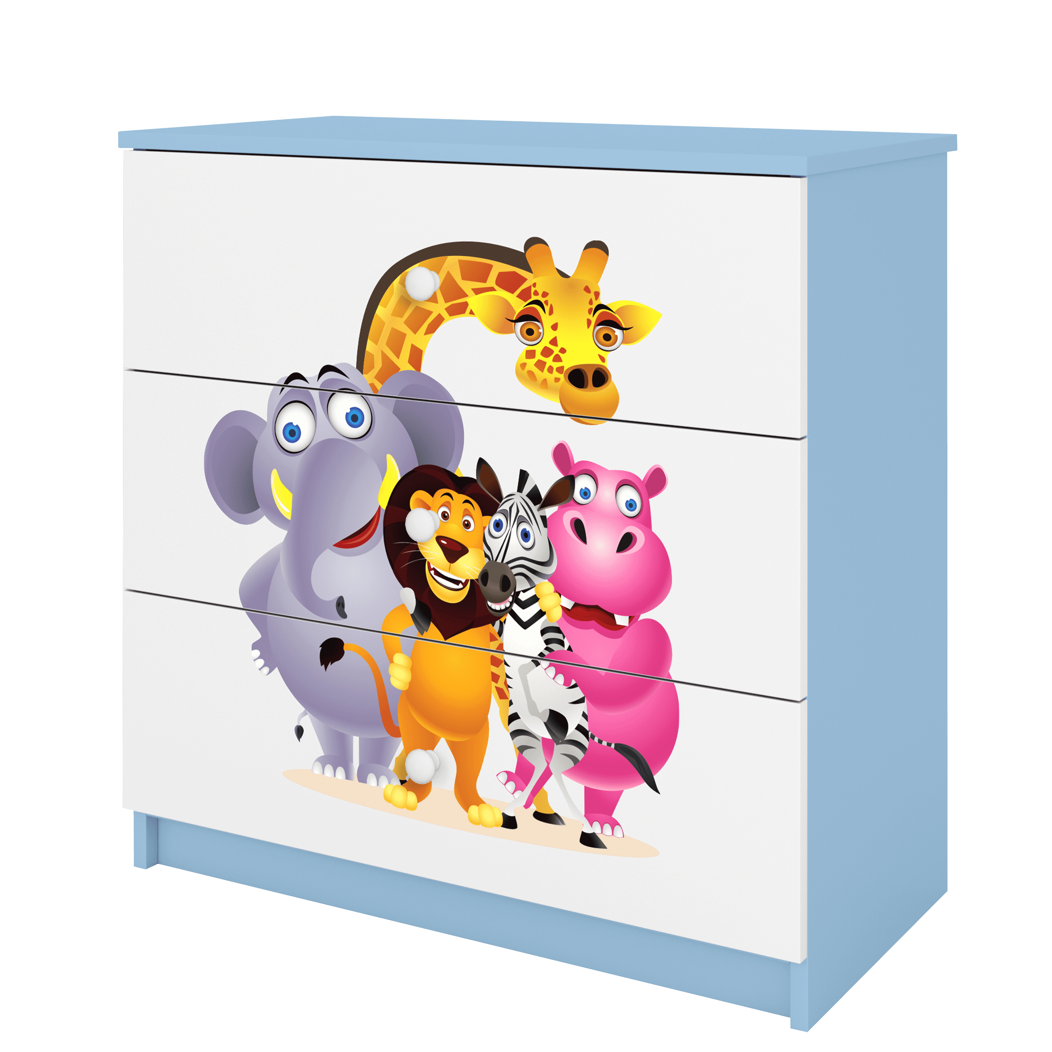 KOMMODE Babydreams ZOO 81/81/41 - Blau, Holzwerkstoff (81/81/41cm) - RAUMHIRSCH FURNITURE