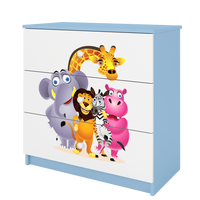 KOMMODE Babydreams ZOO 81/81/41 - Blau, Holzwerkstoff (81/81/41cm) - RAUMHIRSCH FURNITURE