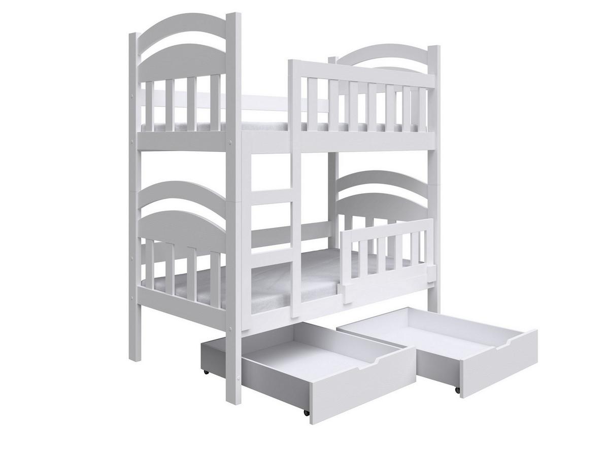ETAGENBETT DUMBO mit Bettkasten 75x180 cm Weiß - Weiß, Holz (75/180cm) - MASSENO