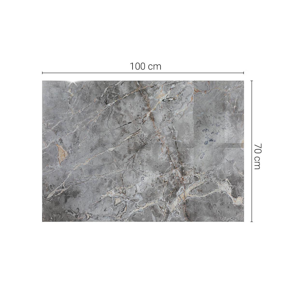TISCHPLATTE 100x70 cm Muster aus Naturmarmor - Dunkelgrau, Glas (0.4/100/70cm) - TULUP