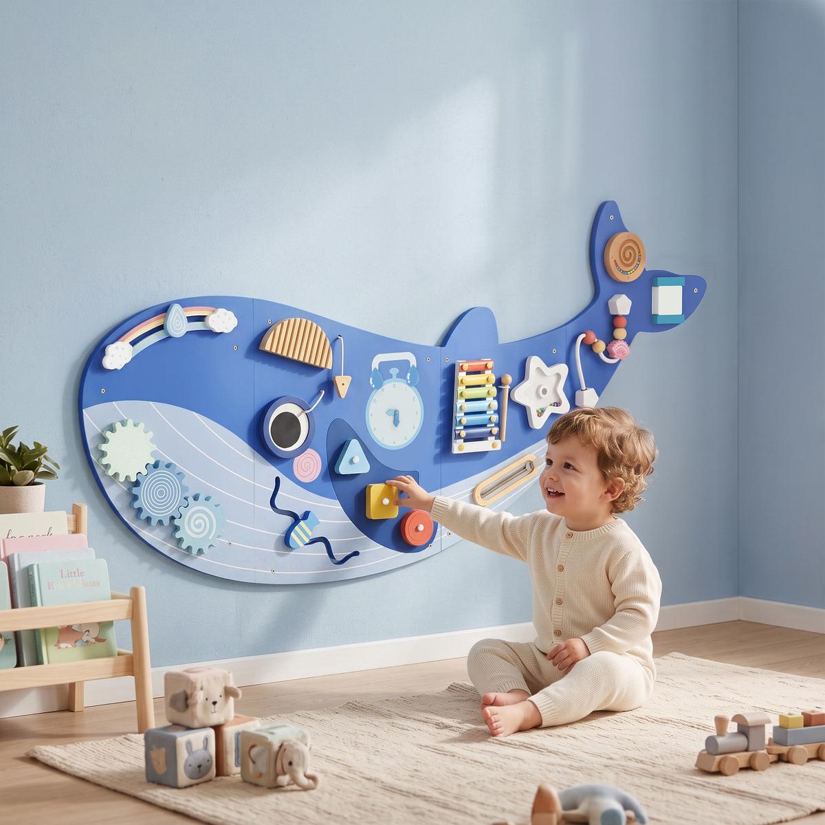 BUSY-BOARD MDF Holz Blau - Blau, Holzwerkstoff (55.5/4/120cm) - AIYAPLAY
