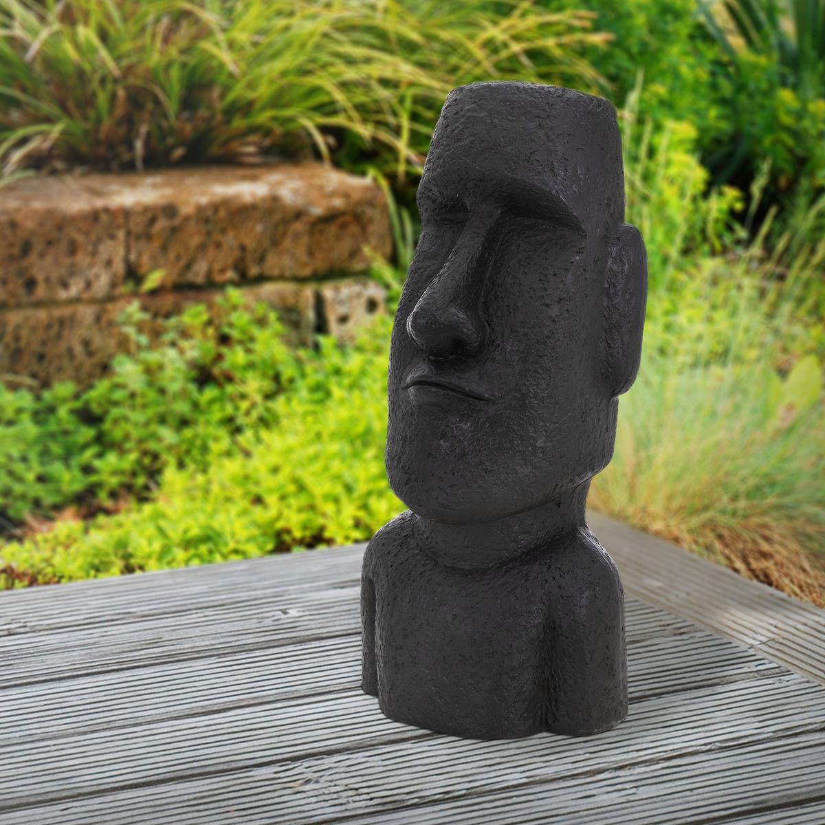 MOAI RAPA NUI STATUE 53,5 cm hoch Anthrazit aus Polyresin - Anthrazit, Kunststoff (26.5/53.5/19cm) - ECD-Germany