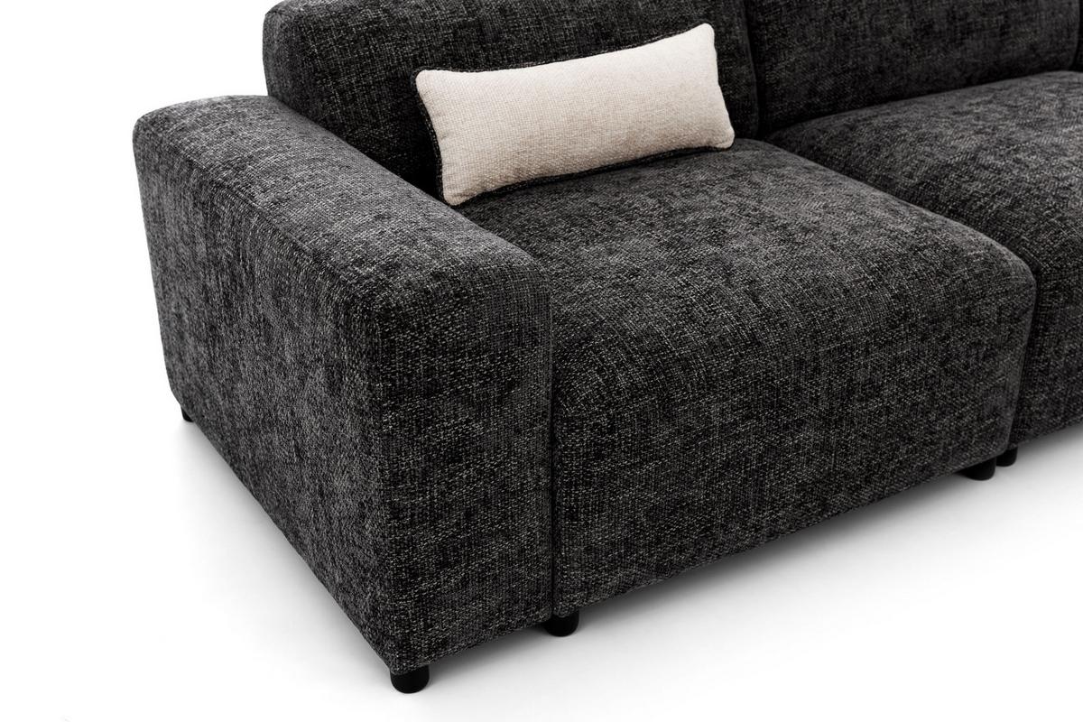 ECKSOFA L Form Jughlio Beige 240/165/75 cm Links mit Schlaffunktion - Beige/Schwarz, Kunststoff/Textil (165/240cm) - AX Living
