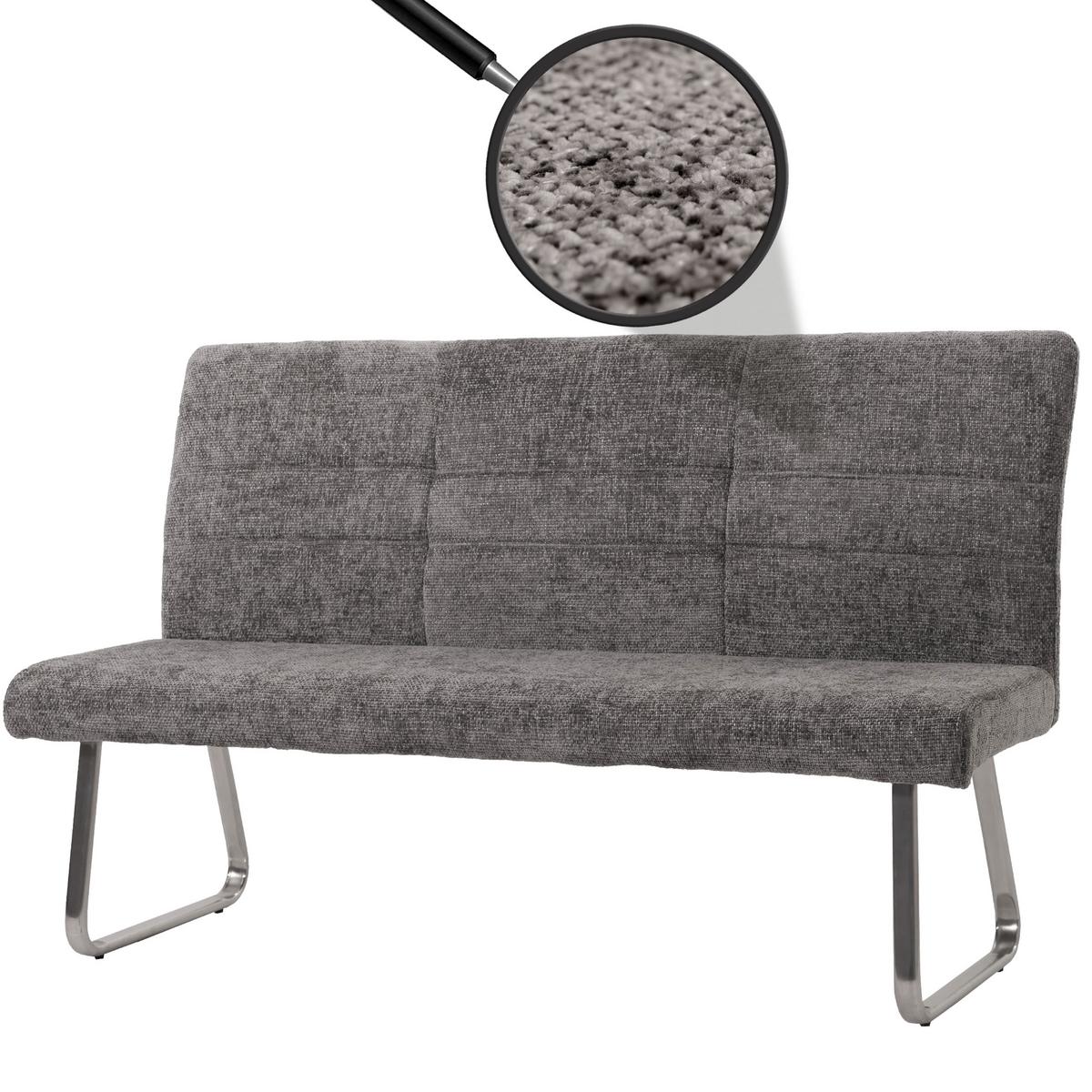 SITZBANK Grau - Grau, Textil (160/100/65cm) - MCW