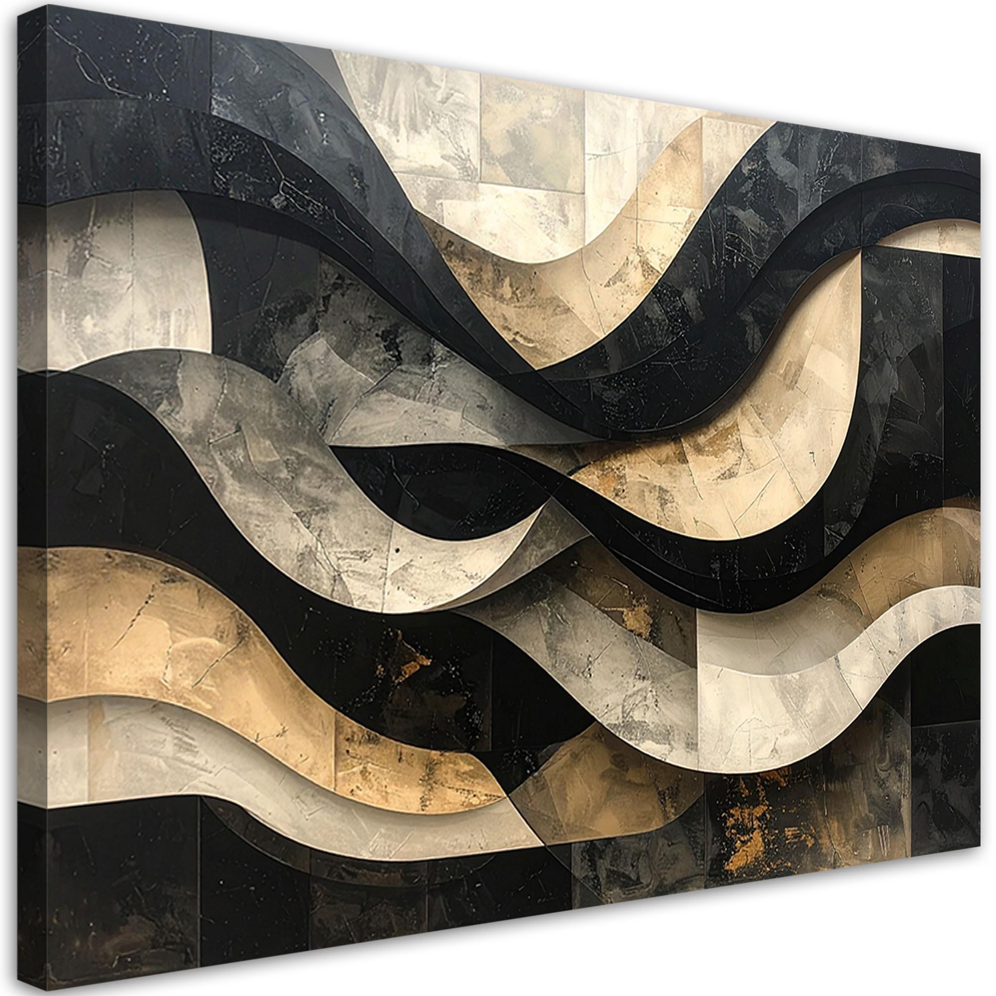 LEINWANDBILD Abstraktion 90x60cm - Beige, Textil (90/60cm) - Feeby