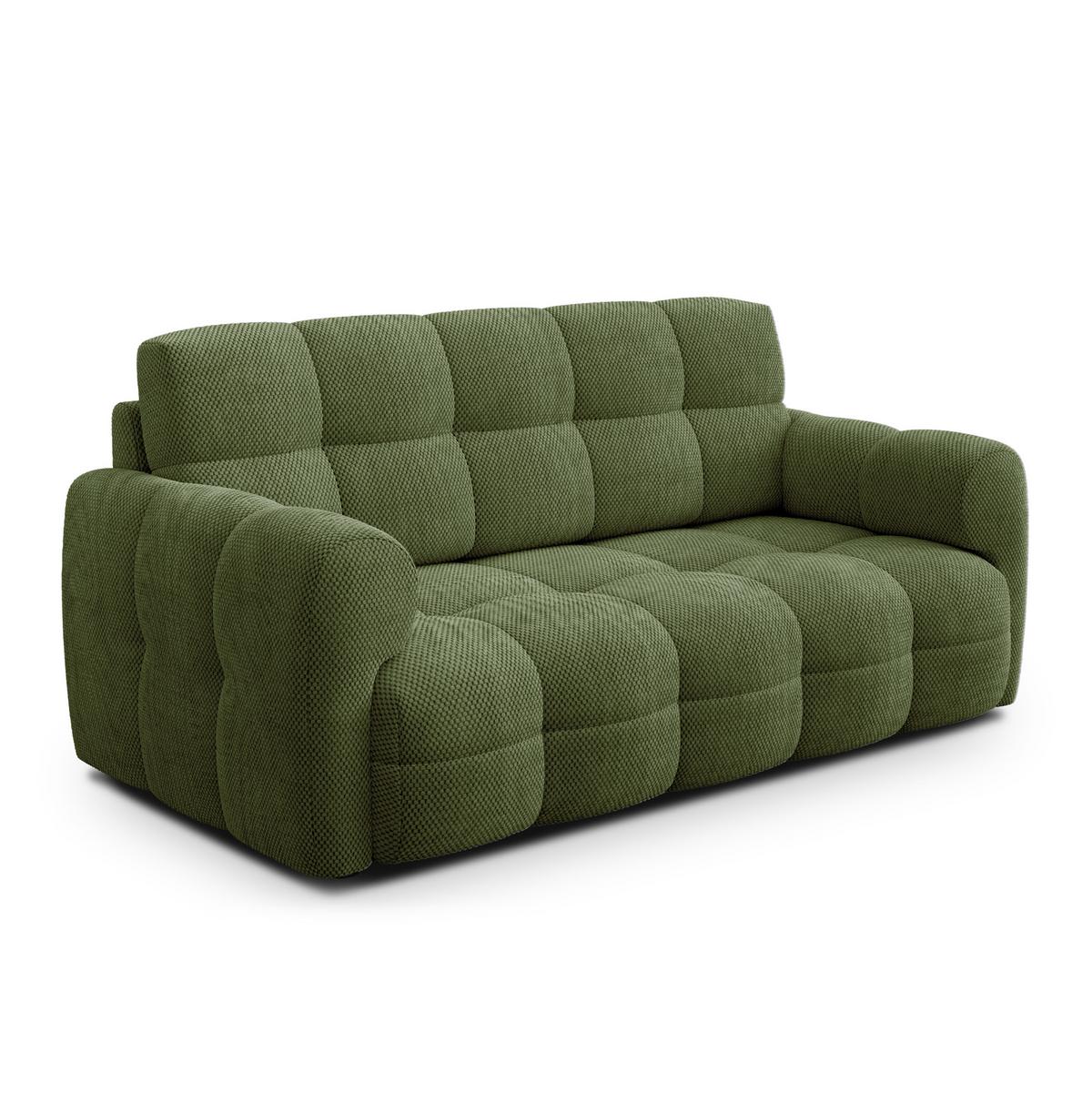 SOFA MELLOW 2,5-Sitzer, olive - Schwarz/Grün, Holz/Textil (183/87/98cm) - Wozimo